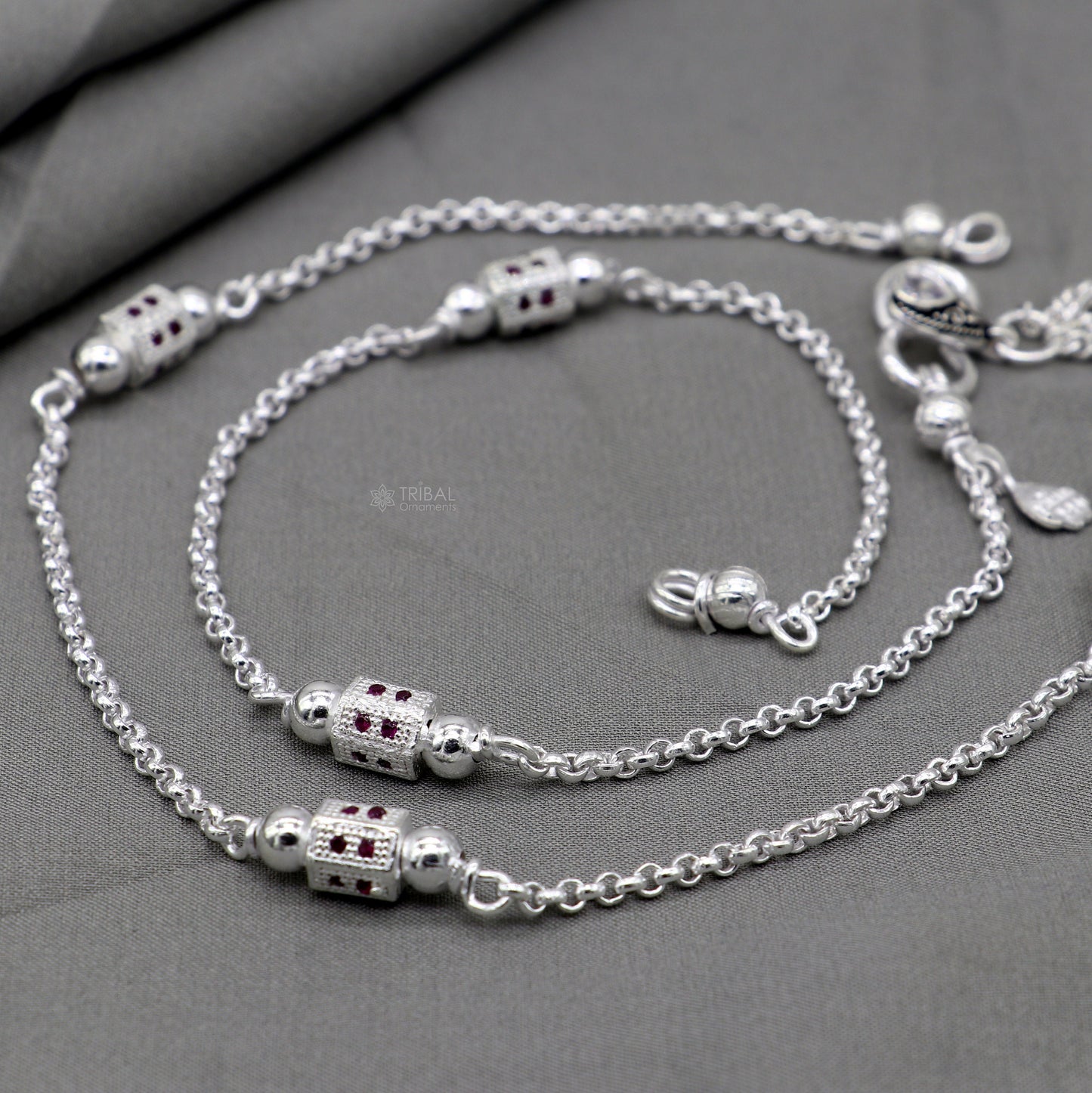 925 sterling silver handmade light anklets/amazing Ankle bracelet gifting belly dance ethnic jewelry ank644