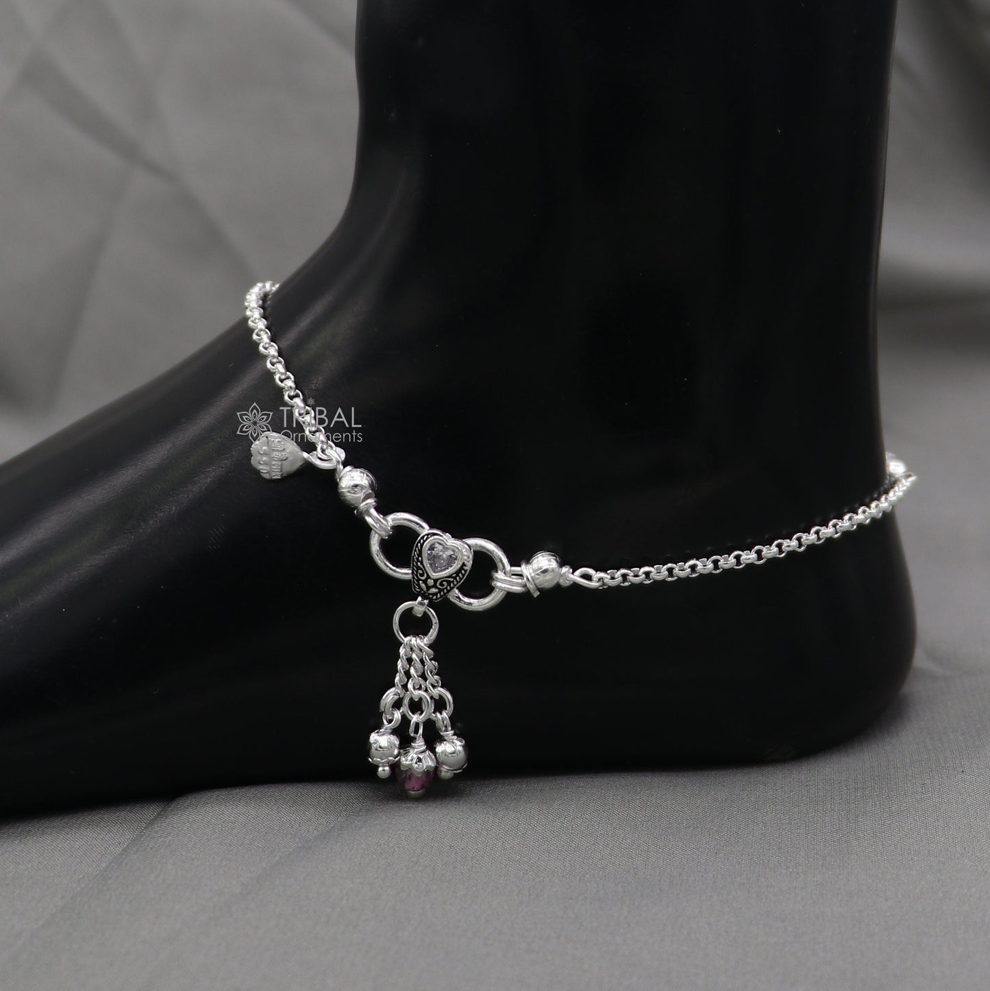925 sterling silver handmade light anklets/amazing Ankle bracelet gifting belly dance ethnic jewelry ank644