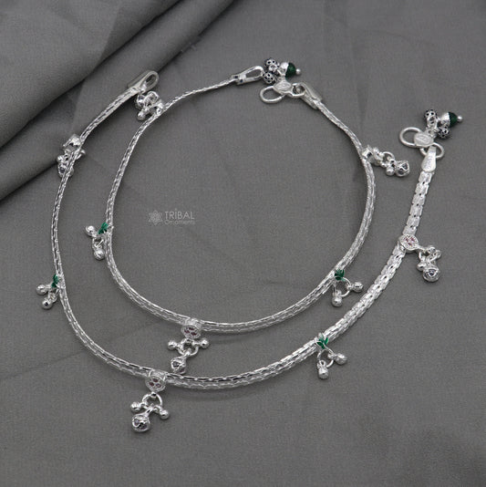 925 sterling silver handmade light anklets/amazing Ankle bracelet gifting belly dance ethnic jewelry ank649