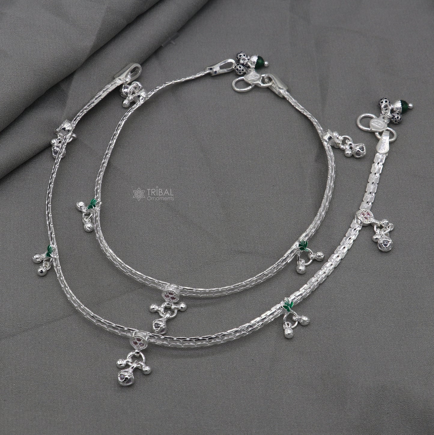 925 sterling silver handmade light anklets/amazing Ankle bracelet gifting belly dance ethnic jewelry ank649