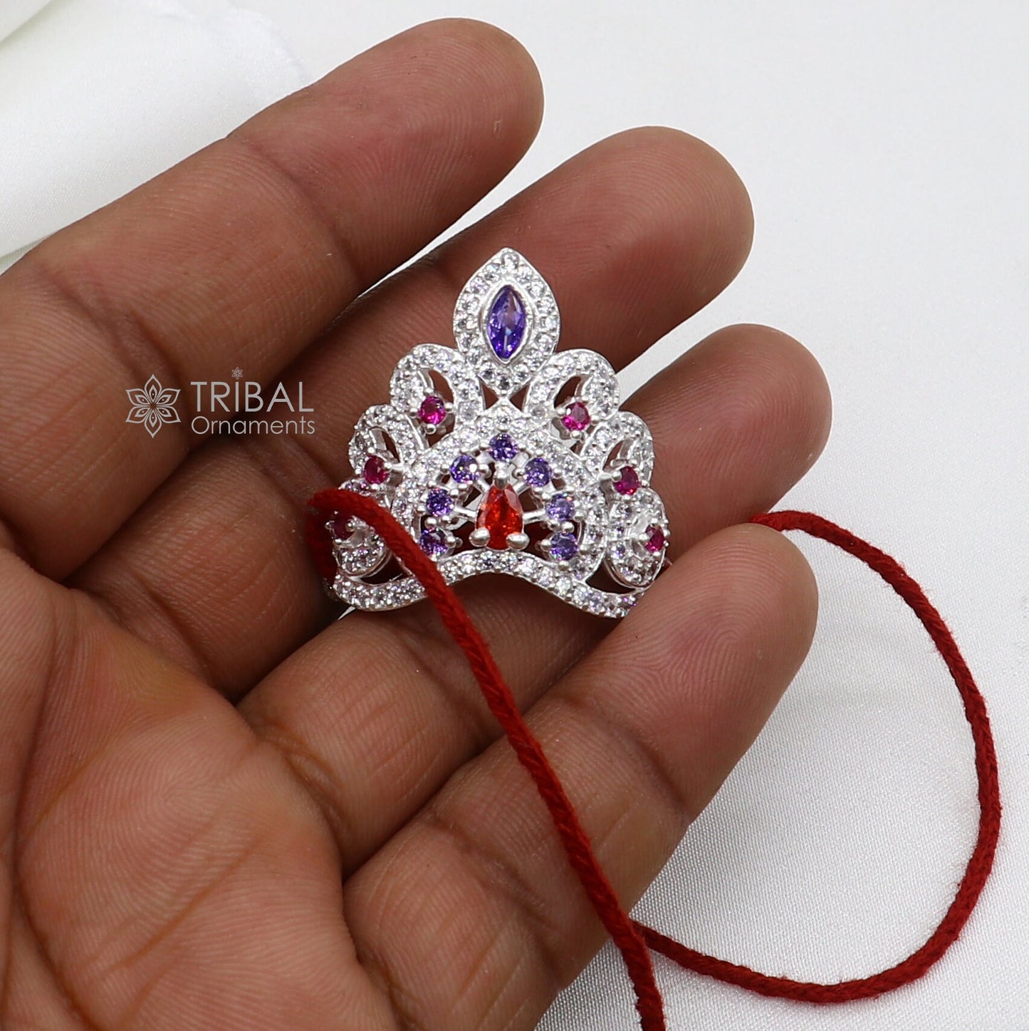 925 sterling silver handmade lord baby Krishna Mukut, amazing Laddu Gopala, crawling Krishna crown head jewelry SM05