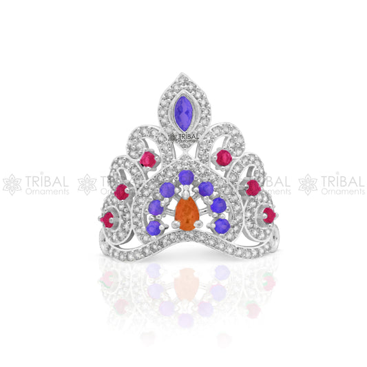 925 sterling silver handmade lord baby Krishna Mukut, amazing Laddu Gopala, crawling Krishna crown head jewelry SM05