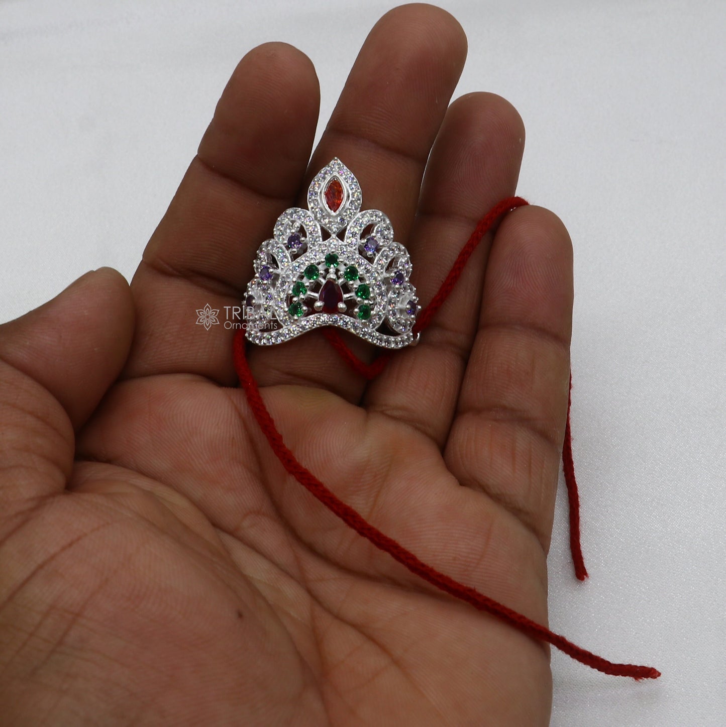 925 sterling silver handmade lord baby Krishna Mukut, amazing Laddu Gopala, crawling Krishna crown head jewelry SM11