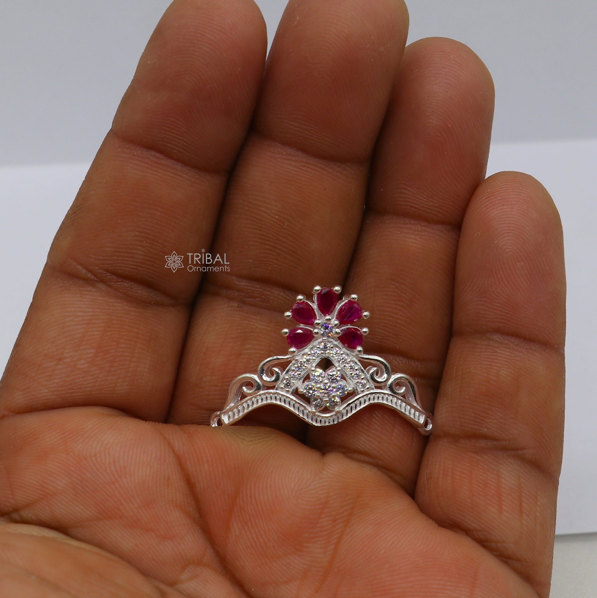 Unique design cz stone jadau handmade 925 sterling silver lord Krishna baby Mukut, amazing Laddu Gopala, crawling krishna crown Mukut SM15 - TRIBAL ORNAMENTS