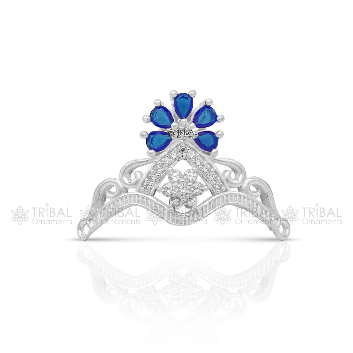 925 sterling silver Unique design cz stone jadau handmade lord Krishna baby Mukut, amazing Laddu Gopala, crawling krishna crown Mukut SM19