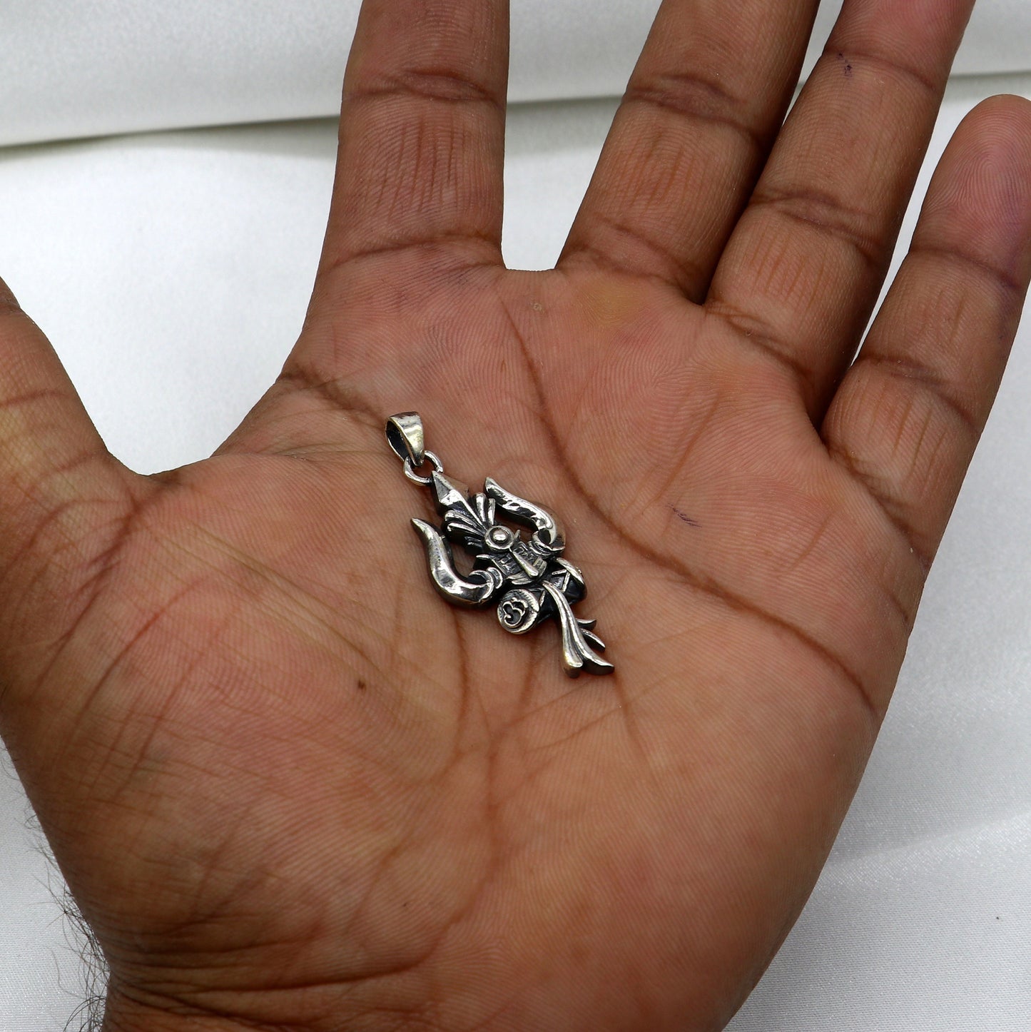 925 sterling silver Hindu idol Lord Shiva trident pendant, amazing vintage design gifting pendant customized god jewelry nsp812