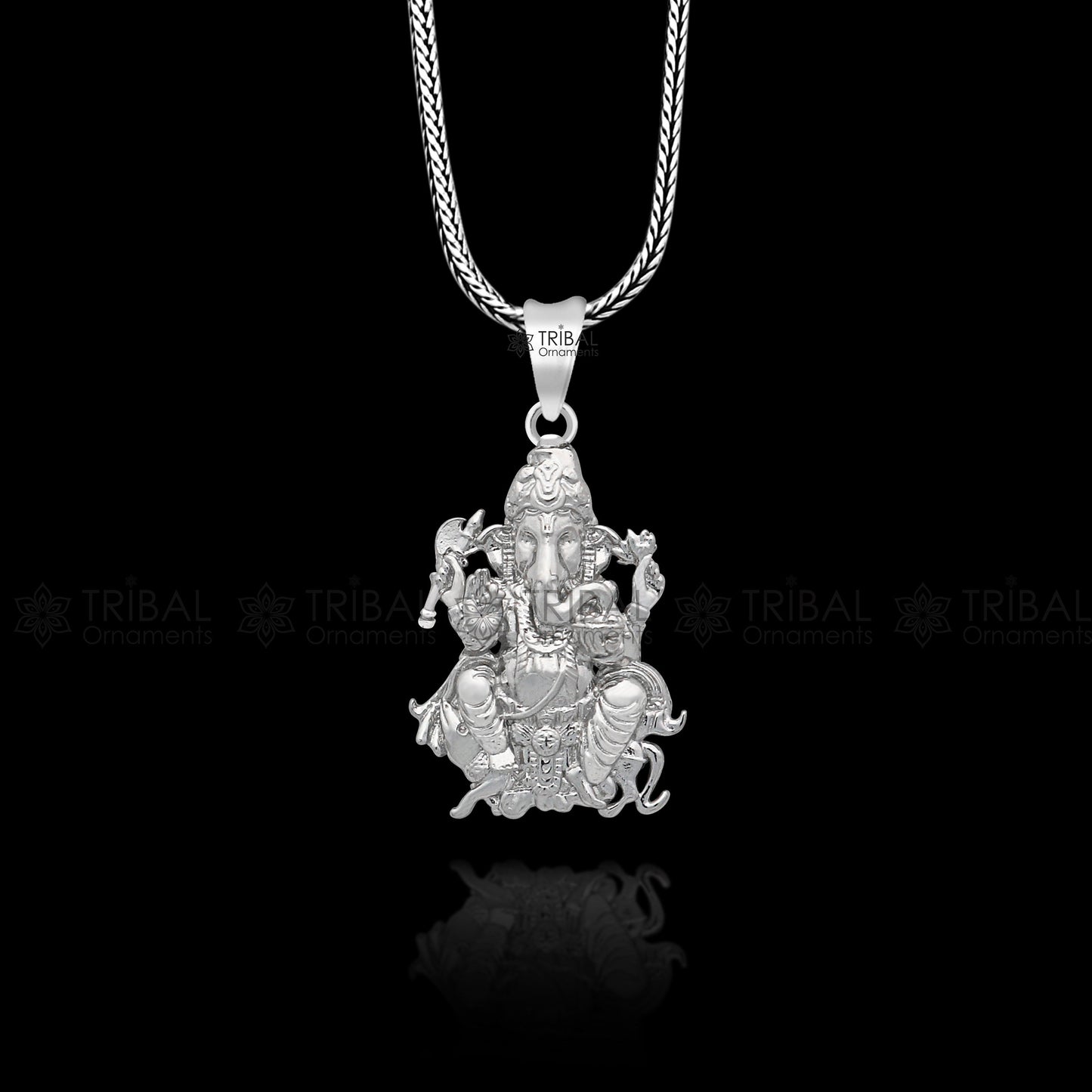 925 sterling silver Lord GANESHA unique design pendant necklace, Lord Ganesha unique style handmade pendant for unisex  Nsp818