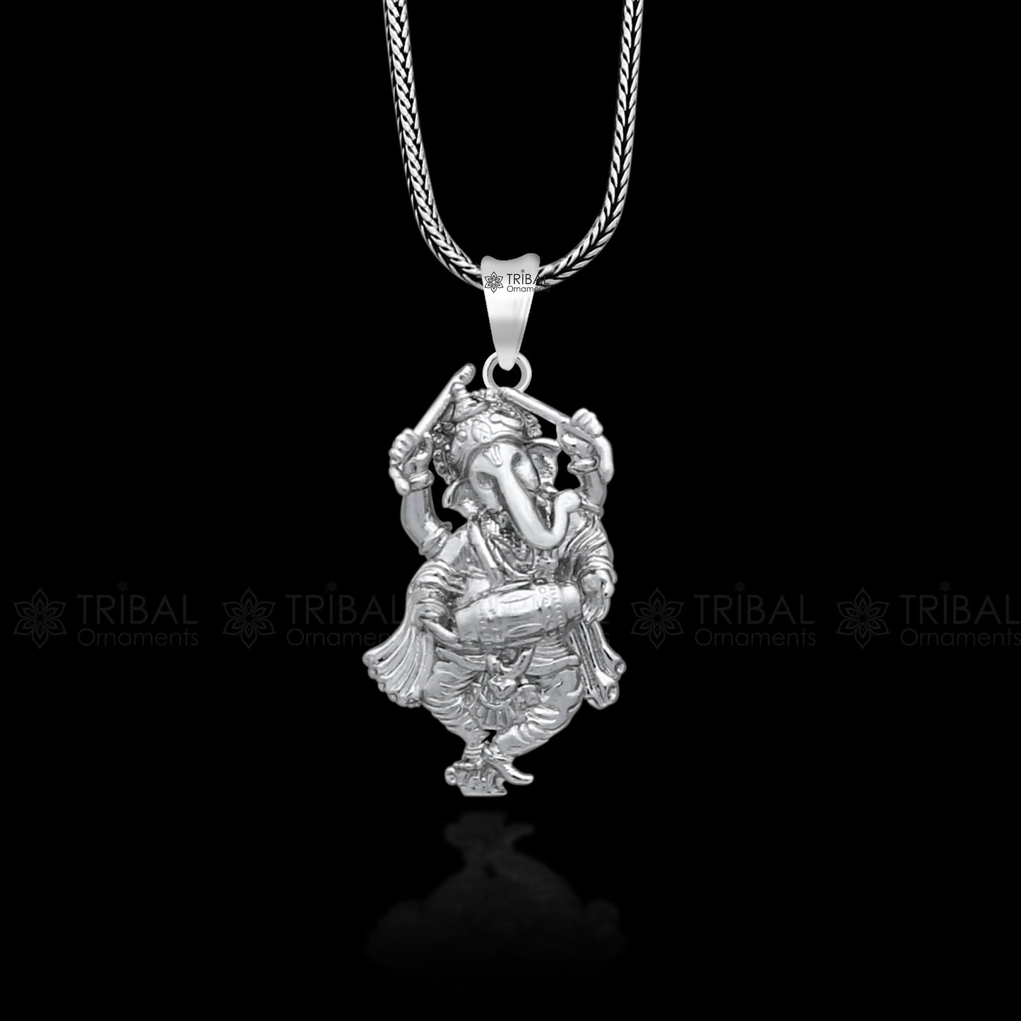 925 sterling silver Lord GANESHA unique dancing design pendant necklace, Lord Ganesha unique style handmade pendant for unisex gift  Nsp820