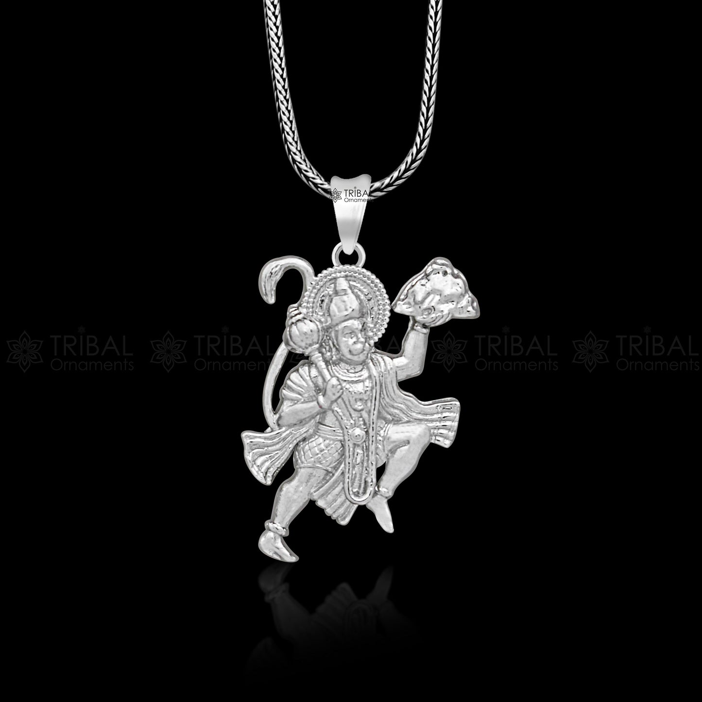 925 sterling silver handmade Hindu idol God Lord hanuman flying pendant, amazing divine lord bajarangbali pendant gifting jewelry NSP825