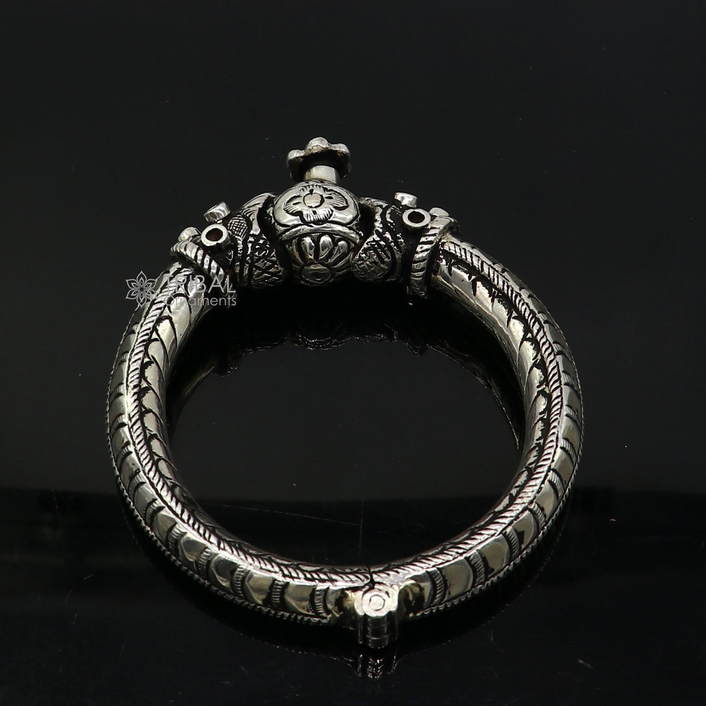 925 sterling silver fabulous crocodile face stylish attractive kada bangle bracelet pretty work attractive tribal belly dance jewelry nsk837 - TRIBAL ORNAMENTS
