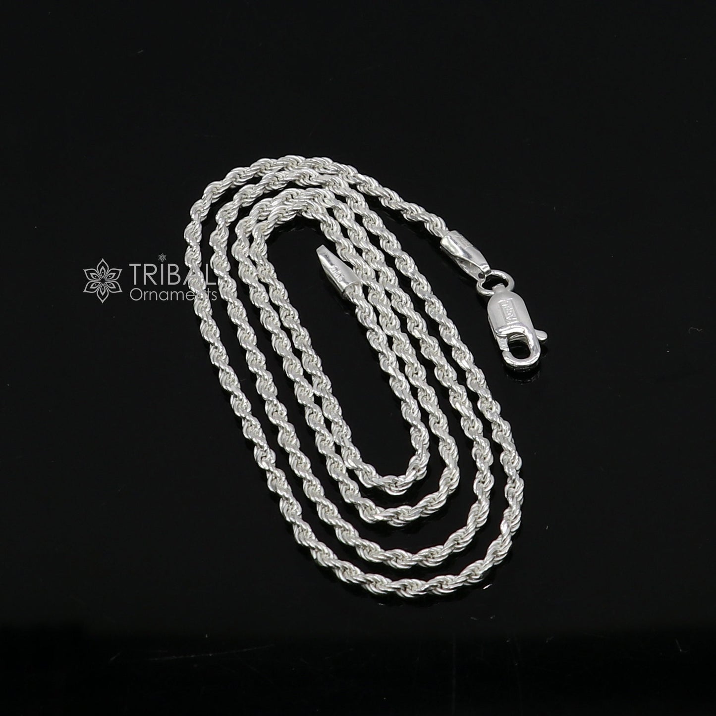 18"/24" Heavy 1.5mm Rope chain 925 sterling silver handmade rope chain, necklace chain, plain bright silver trendy style UNISEX chain ch590