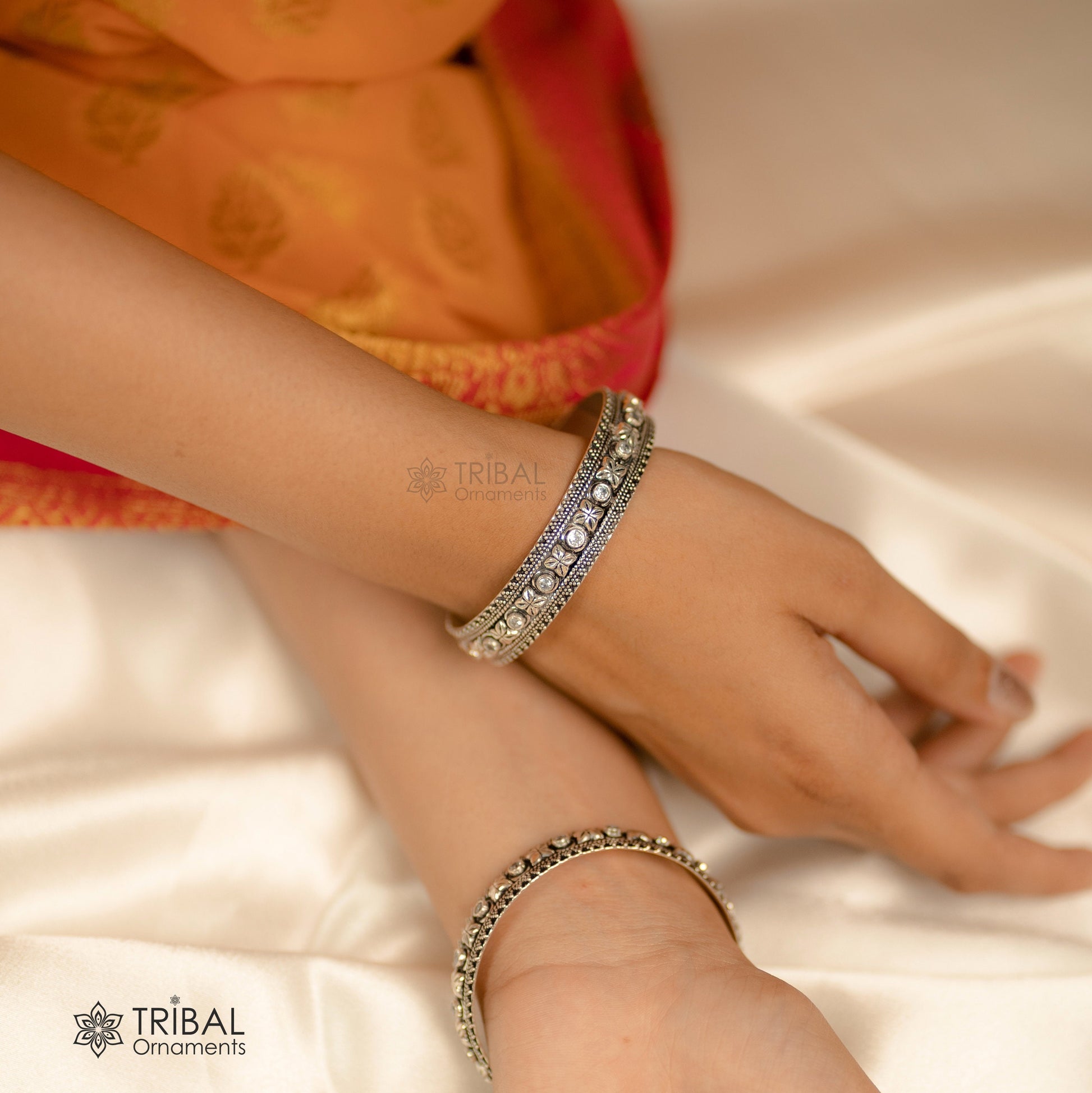 925 sterling silver handmade modern cultural ethnic bangle bracelet jewelry best bride gifting jewelry, belly dance bangles ba176 - TRIBAL ORNAMENTS