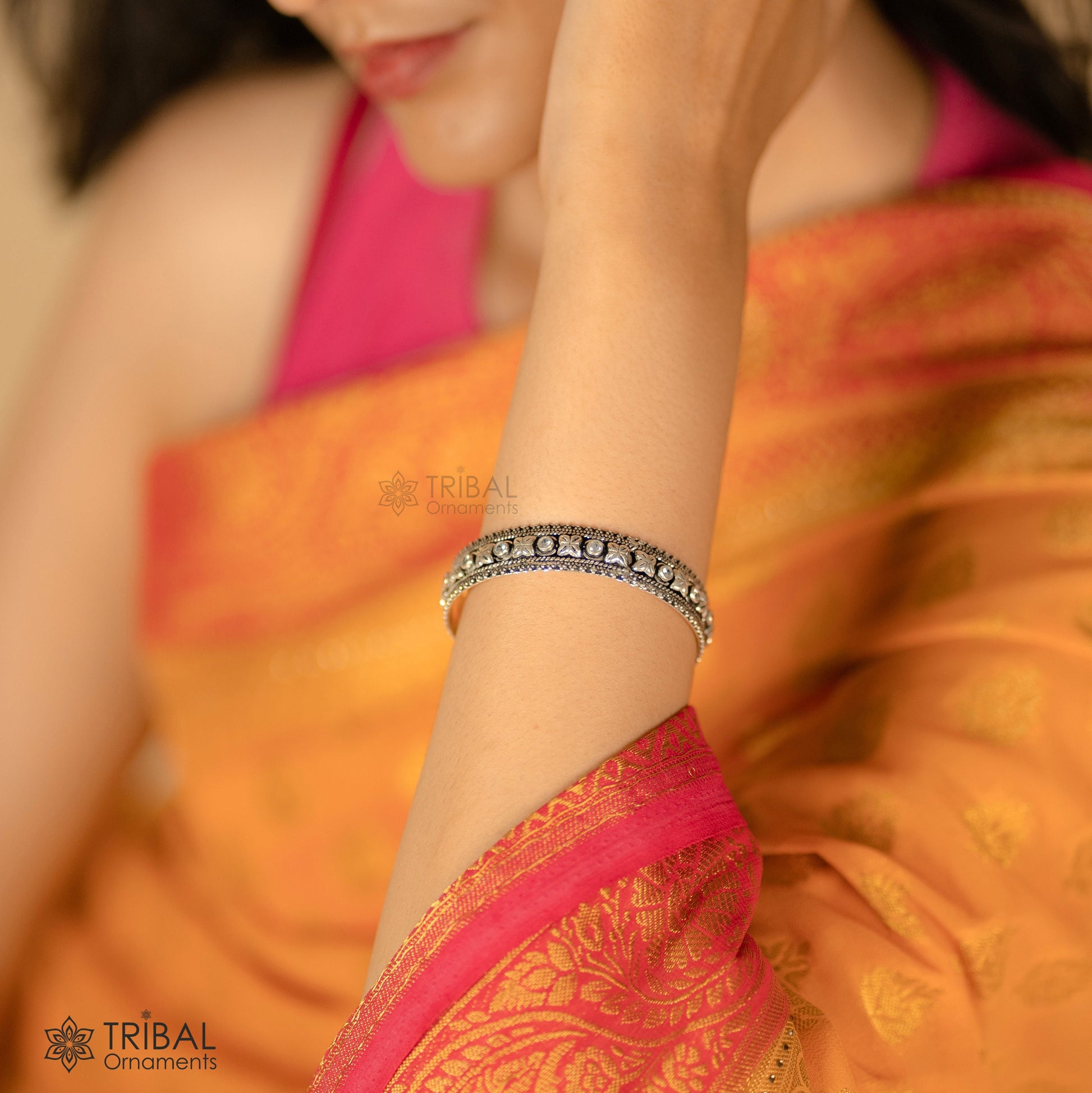 925 sterling silver handmade modern cultural ethnic bangle bracelet jewelry best bride gifting jewelry, belly dance bangles ba176 - TRIBAL ORNAMENTS