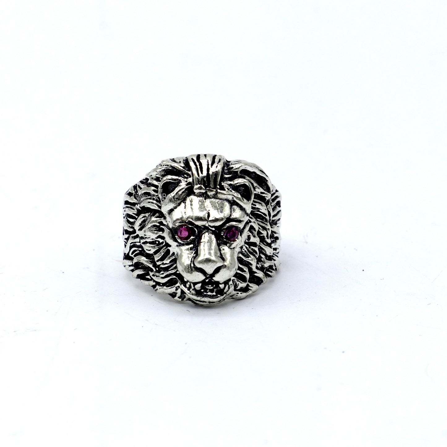 925 sterling silver handmade excellent lion face vintage antique stylish ring band unisex customized jewelry from Rajasthan india sr709