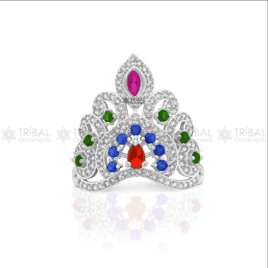 925 sterling silver handmade lord baby Krishna Mukut, amazing Laddu Gopala, crawling Krishna crown head jewelry SM08