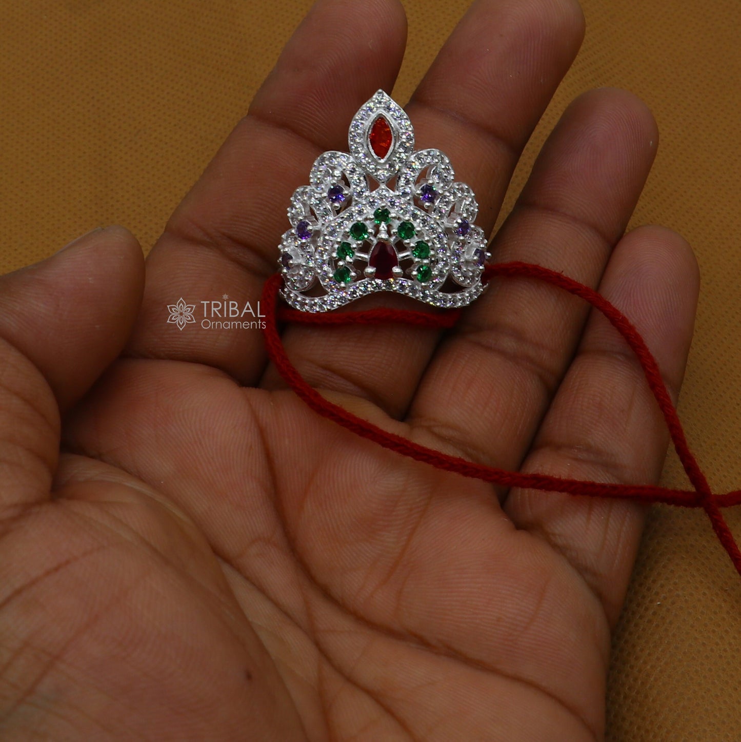 925 sterling silver handmade lord baby Krishna Mukut, amazing Laddu Gopala, crawling Krishna crown head jewelry SM11