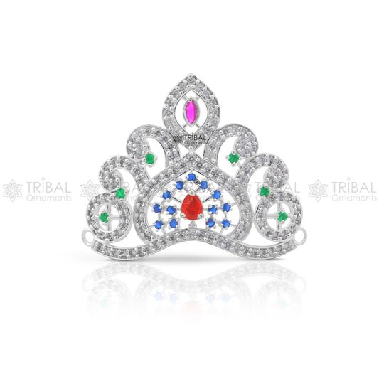 925 sterling silver handmade lord baby Krishna Mukut, amazing Laddu Gopala, crawling Krishna crown head jewelry SM12