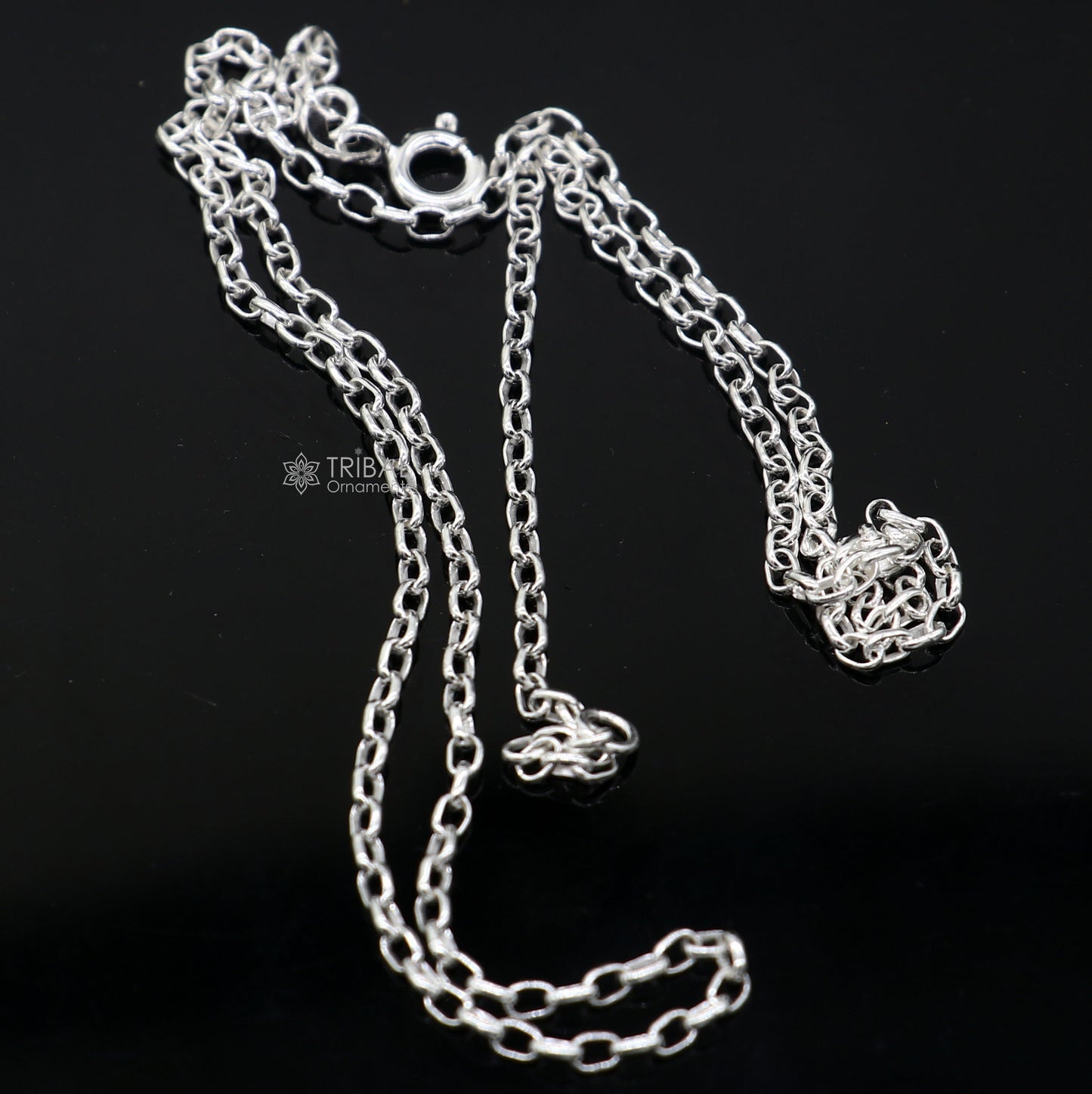 18 inches 1.5mm handmade Rolo chain 925 sterling silver chain, kids chain, plain bright silver trendy style boy's girls chain ch594