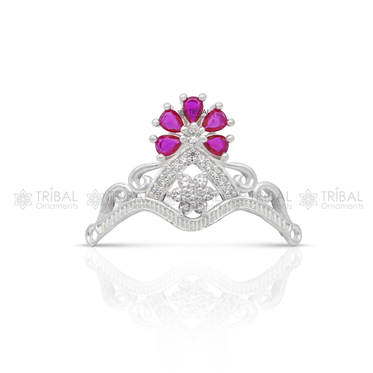 Unique design cz stone jadau handmade 925 sterling silver lord Krishna baby Mukut, amazing Laddu Gopala, crawling krishna crown Mukut SM15 - TRIBAL ORNAMENTS