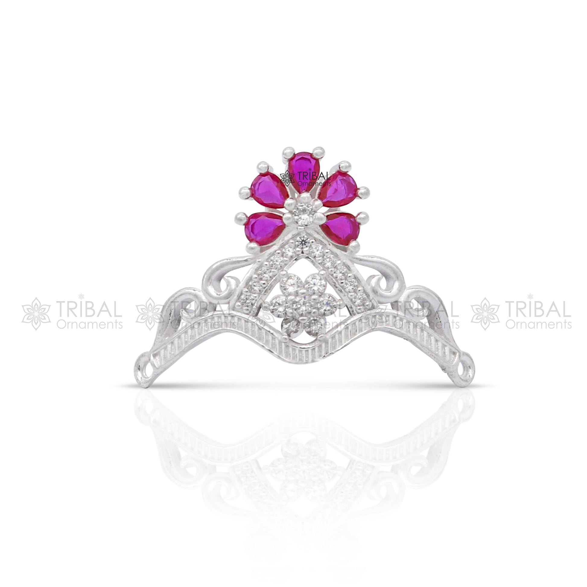 Unique design cz stone jadau handmade 925 sterling silver lord Krishna baby Mukut, amazing Laddu Gopala, crawling krishna crown Mukut SM15 - TRIBAL ORNAMENTS