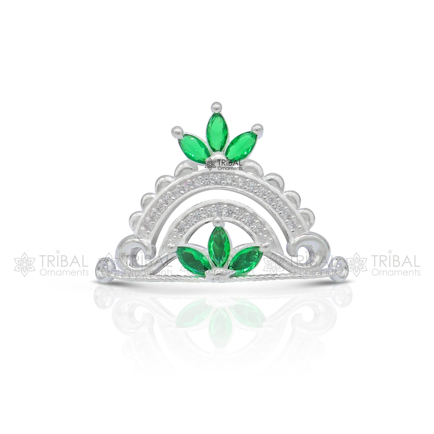 925 sterling silver Unique design cz stone jadau handmade lord Krishna baby Mukut, amazing Laddu Gopala, crawling krishna crown Mukut SM16