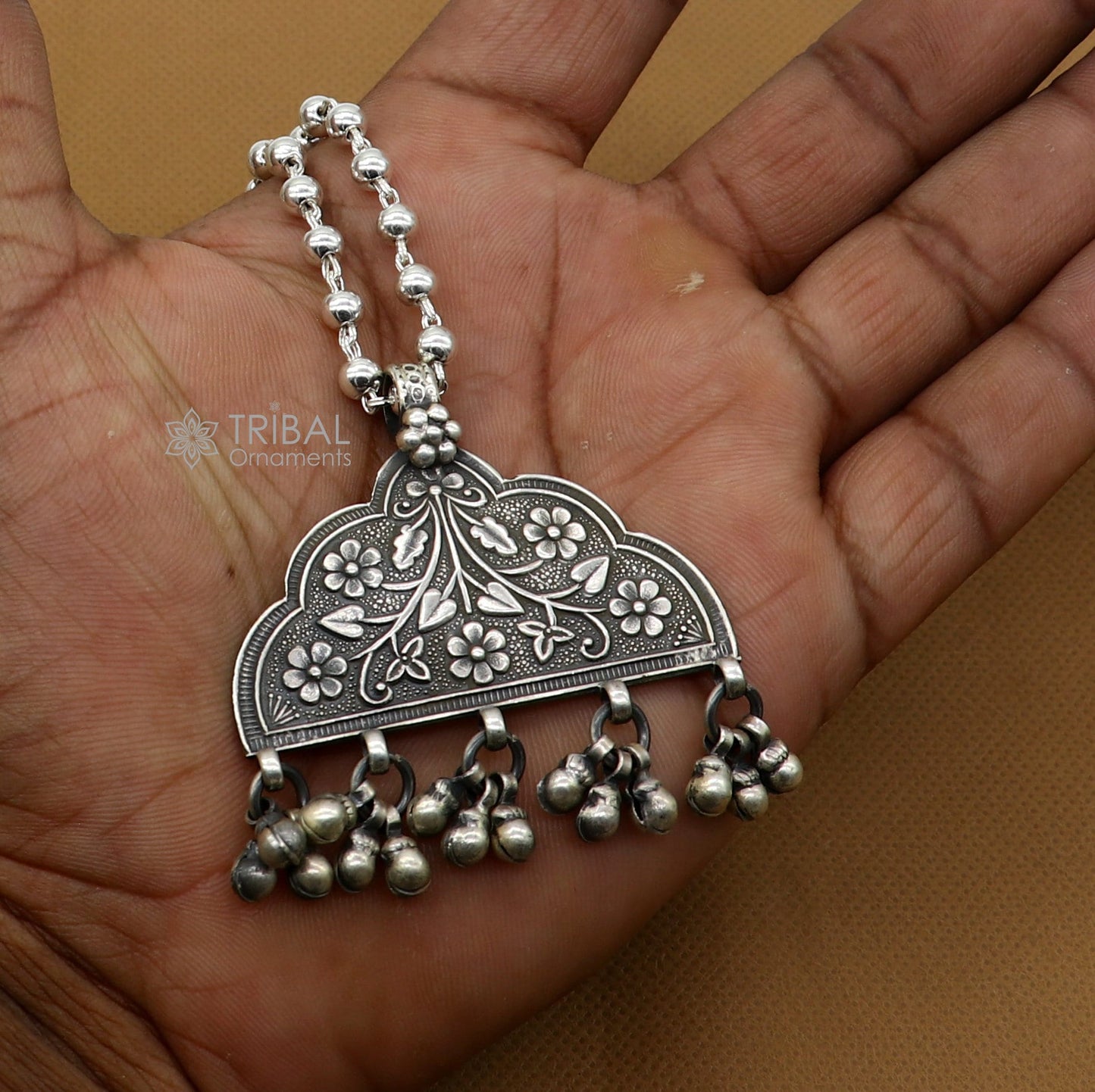 30" 925 sterling silver handmade beaded long necklace with unique design traditional cultural functional pendant necklace jewelry  Set690