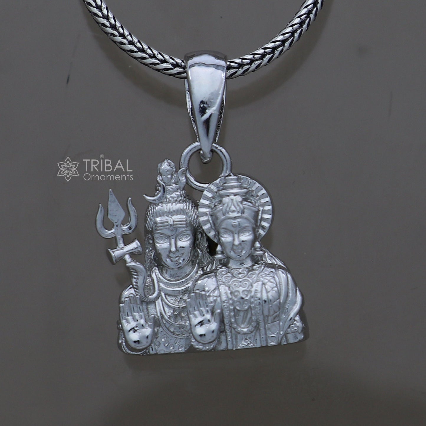 925 sterling silver Lord shiva and Parwati maa/ gori maa , amazing divine pendant locket tribal jewelry nsp808