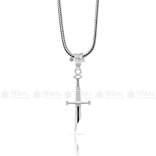 Pure 925 sterling silver handmade small sword pendant amazing designer pendant unisex divine jewelry nsp816