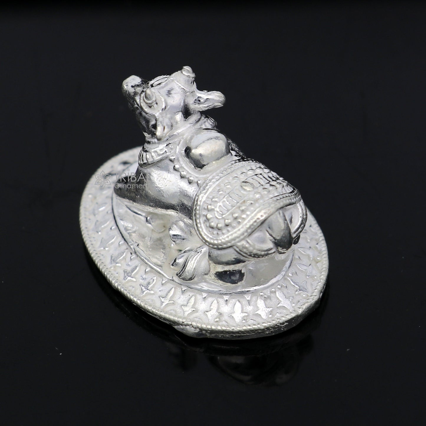 925 Sterling silver Lord Shiva Vahan Nandi Maharaj handmade small article for puja, best gift for lord Shiva, divine Nandi statue art779