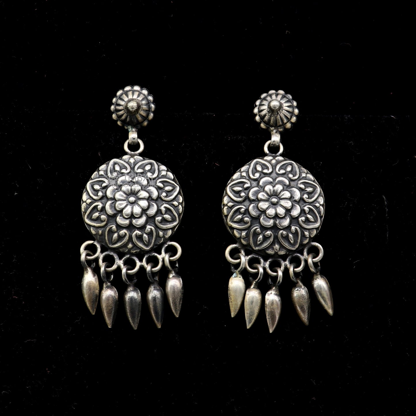 925 sterling silver ethnic tribal drop dangling earrings s1319