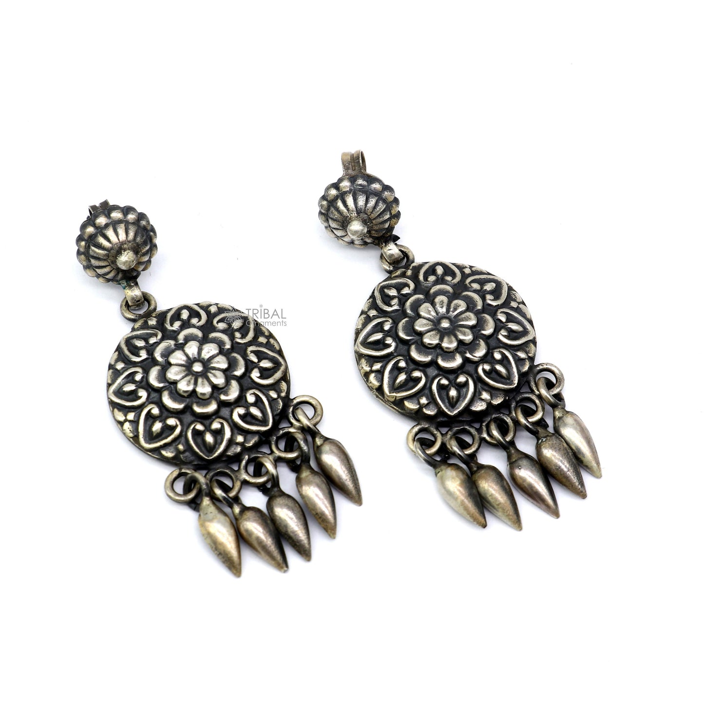 925 sterling silver ethnic tribal drop dangling earrings s1319