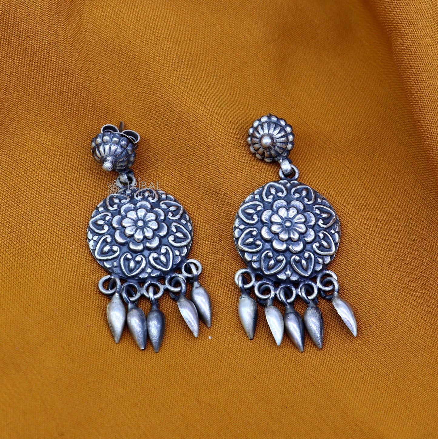 925 sterling silver ethnic tribal drop dangling earrings s1319