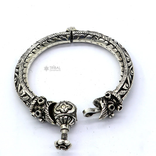 925 sterling silver fabulous crocodile face stylish attractive kada bangle bracelet pretty work attractive tribal belly dance jewelry nsk838 - TRIBAL ORNAMENTS