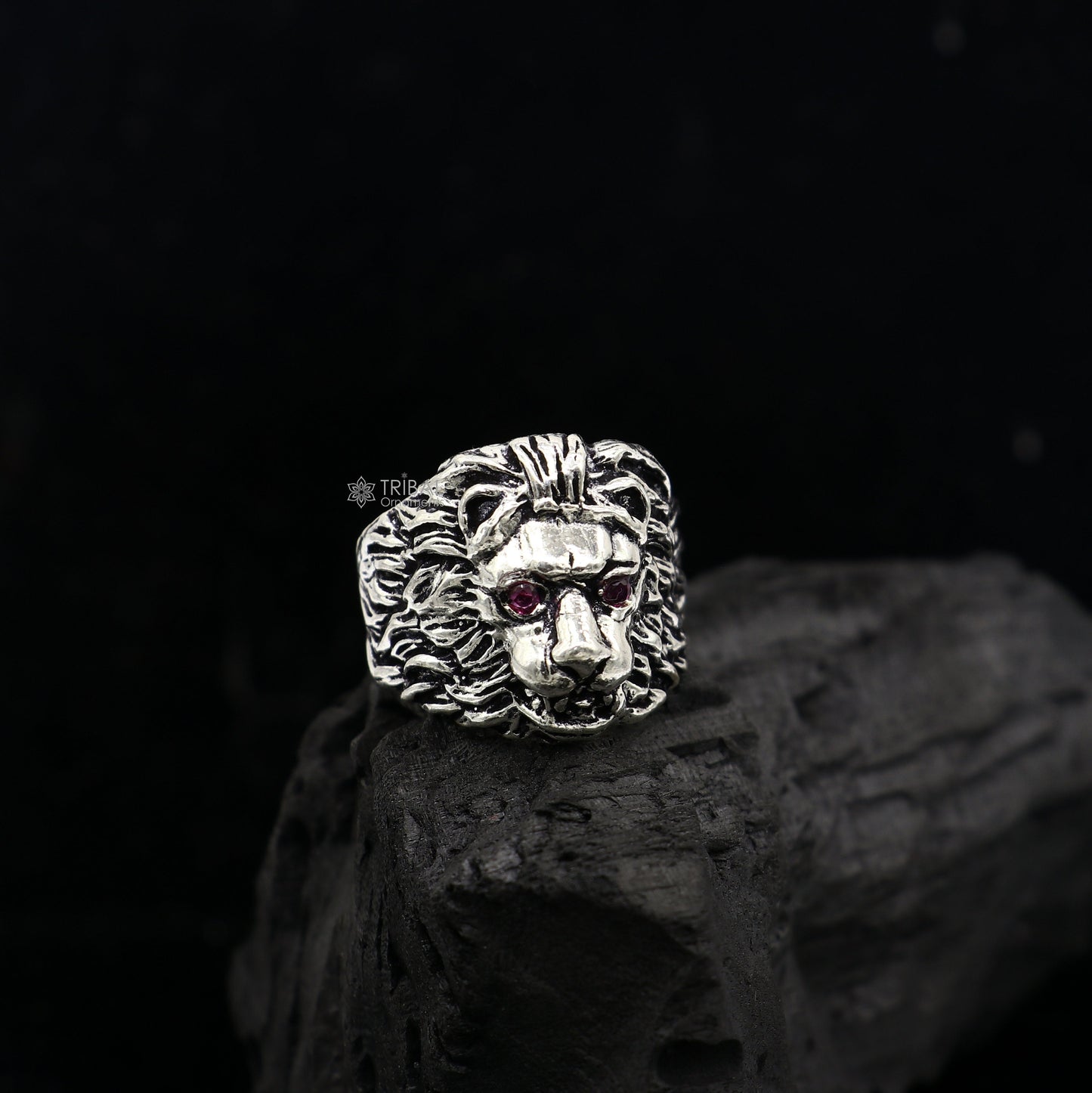 925 sterling silver handmade excellent lion face vintage antique stylish ring band unisex customized jewelry from Rajasthan india sr709