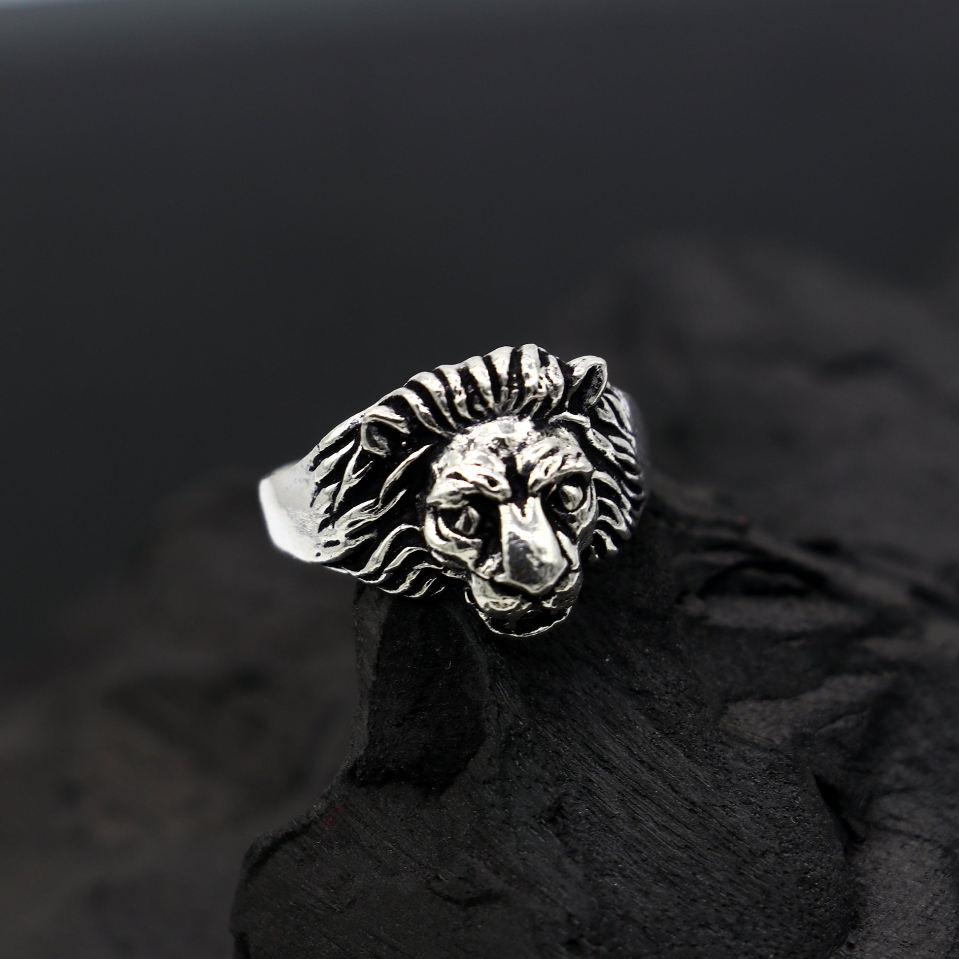 925 sterling silver Handmade lion face ring best men's ring band sr711 - TRIBAL ORNAMENTS