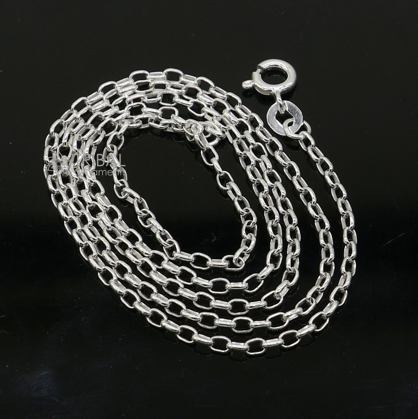 18 inches 1.5mm handmade Rolo chain 925 sterling silver chain, kids chain, plain bright silver trendy style boy's girls chain ch594