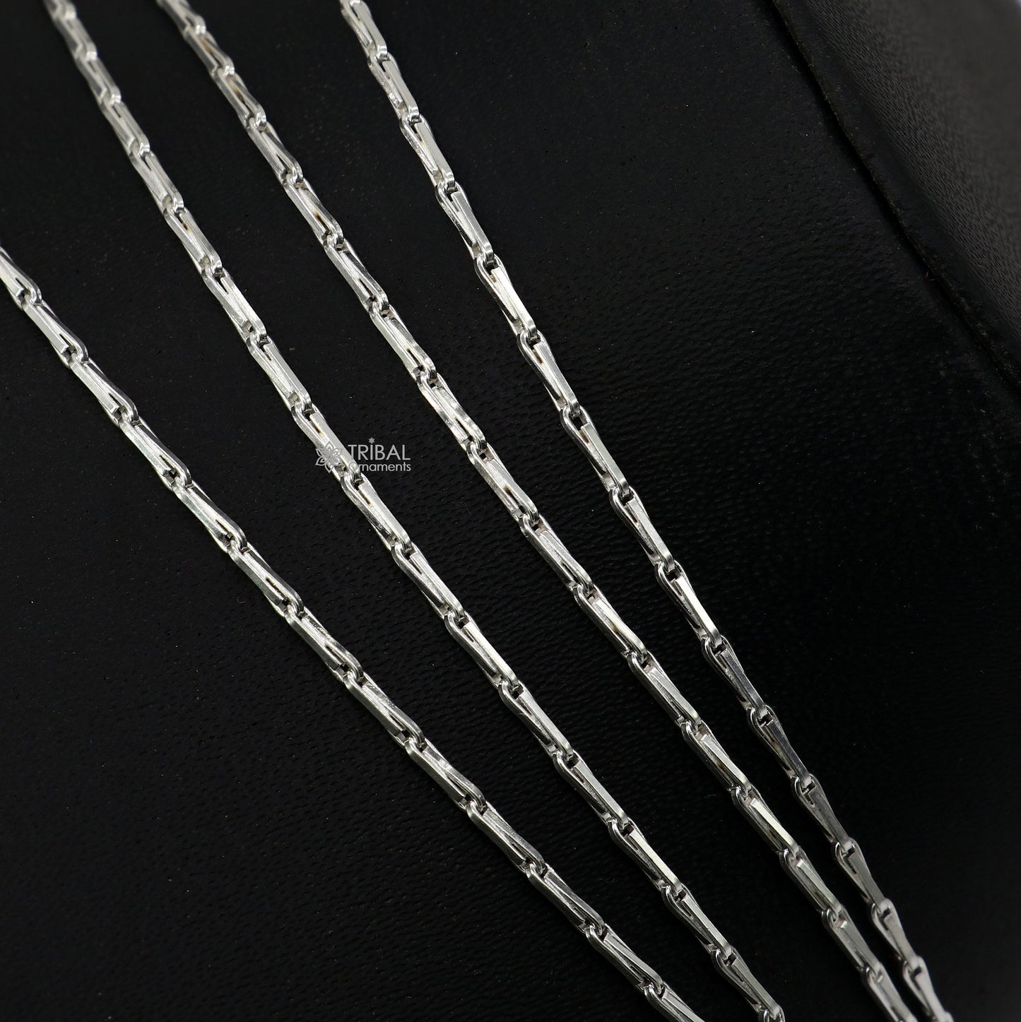 18 inches 1.5mm handmade unique chain 925 sterling silver chain, plain bright silver trendy style boy's girls chain ch595