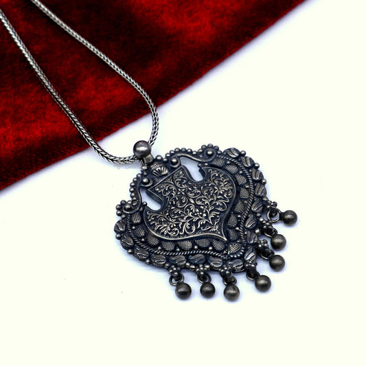 925 Sterling silver handmade gorgeous traditional cultural pendant belly dance temple jewellery bellydance rajasthan india set703