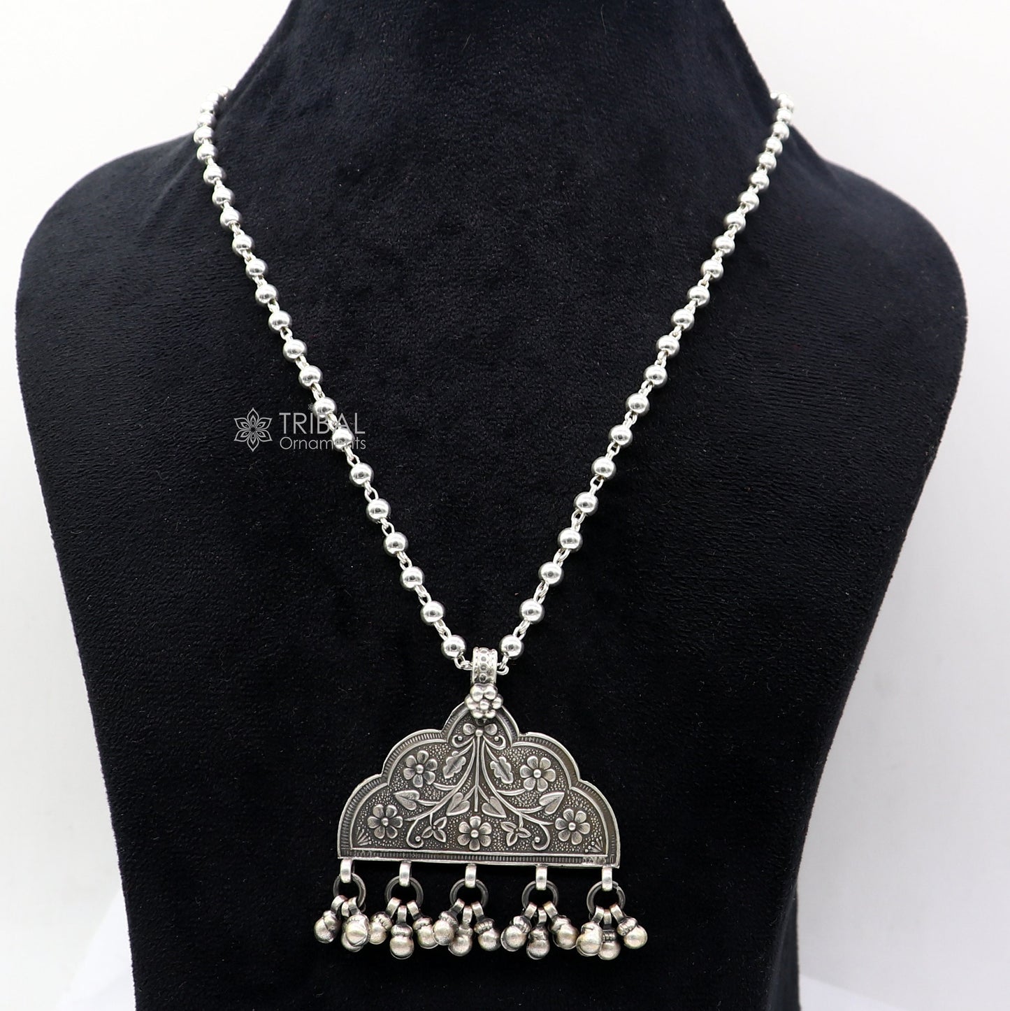 30" 925 sterling silver handmade beaded long necklace with unique design traditional cultural functional pendant necklace jewelry  Set690