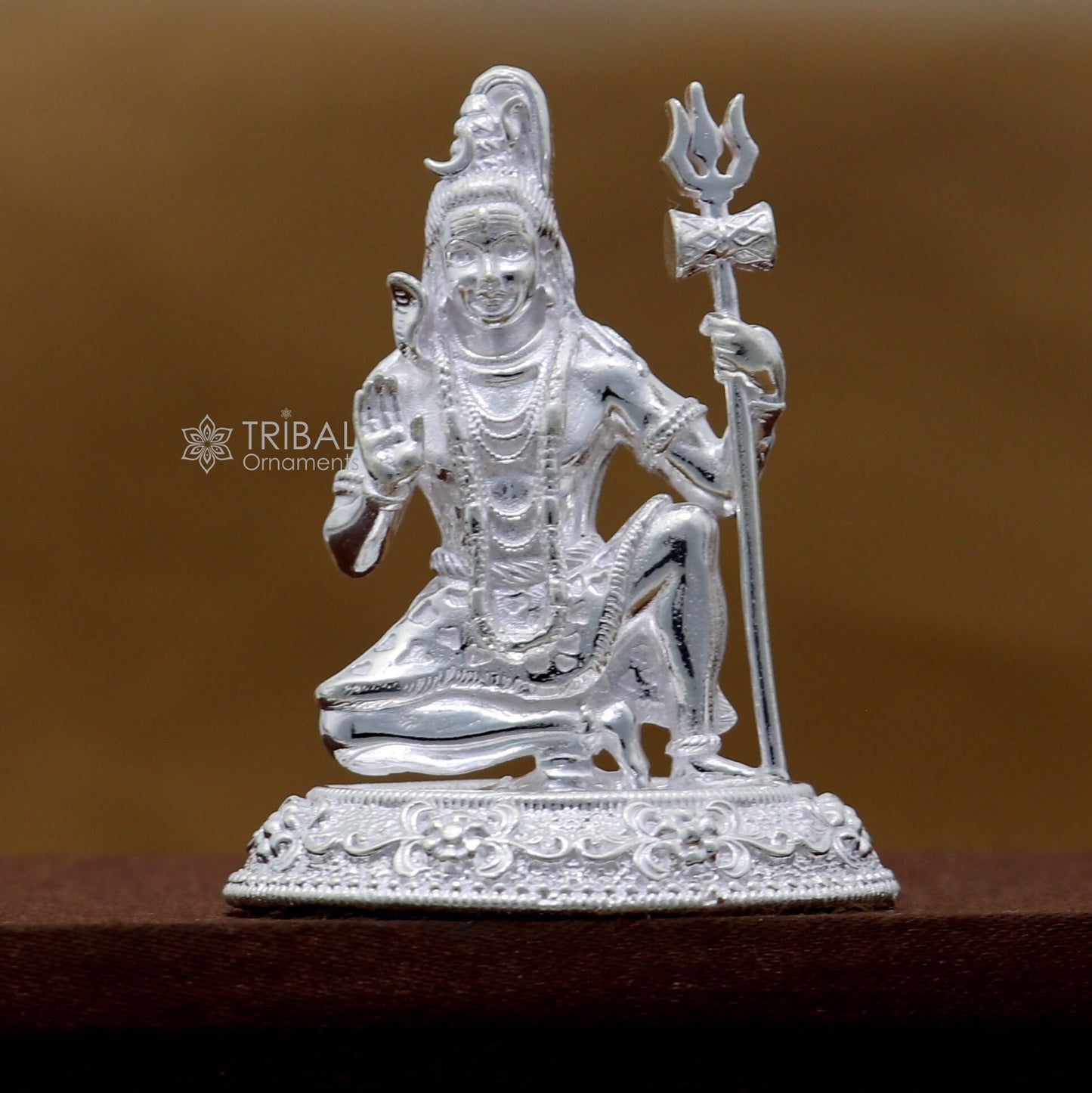 925 Sterling silver handmade hindu idols Lord Shiva with trident stunning statue figurine, puja articles  silver article art777