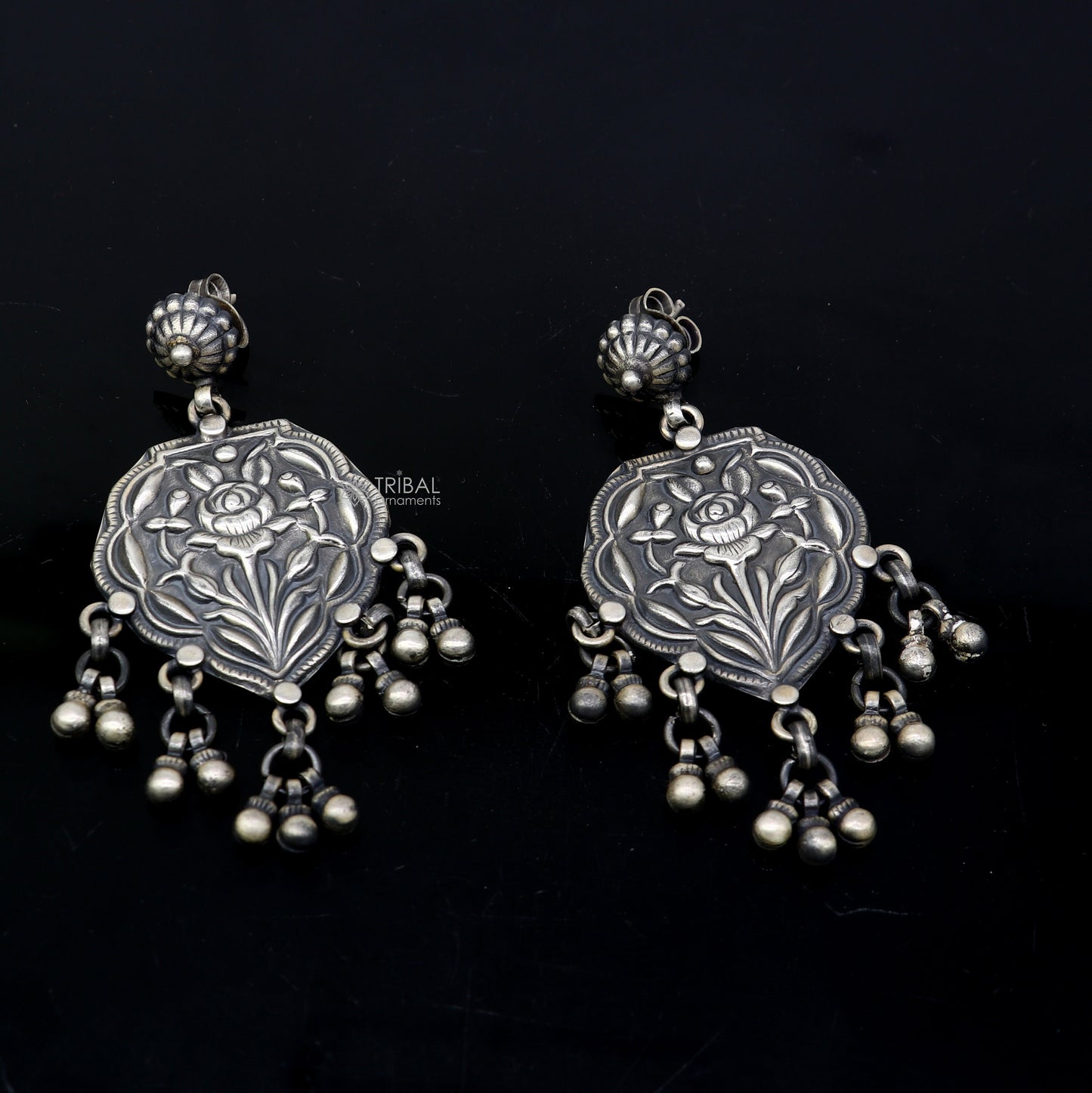 925 sterling silver ethnic tribal drop dangling earrings s1318