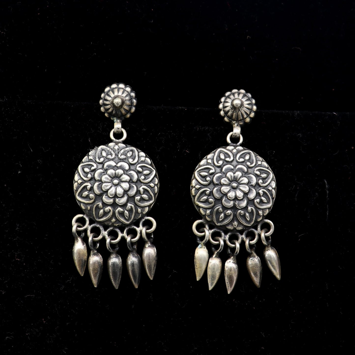 925 sterling silver ethnic tribal drop dangling earrings s1319