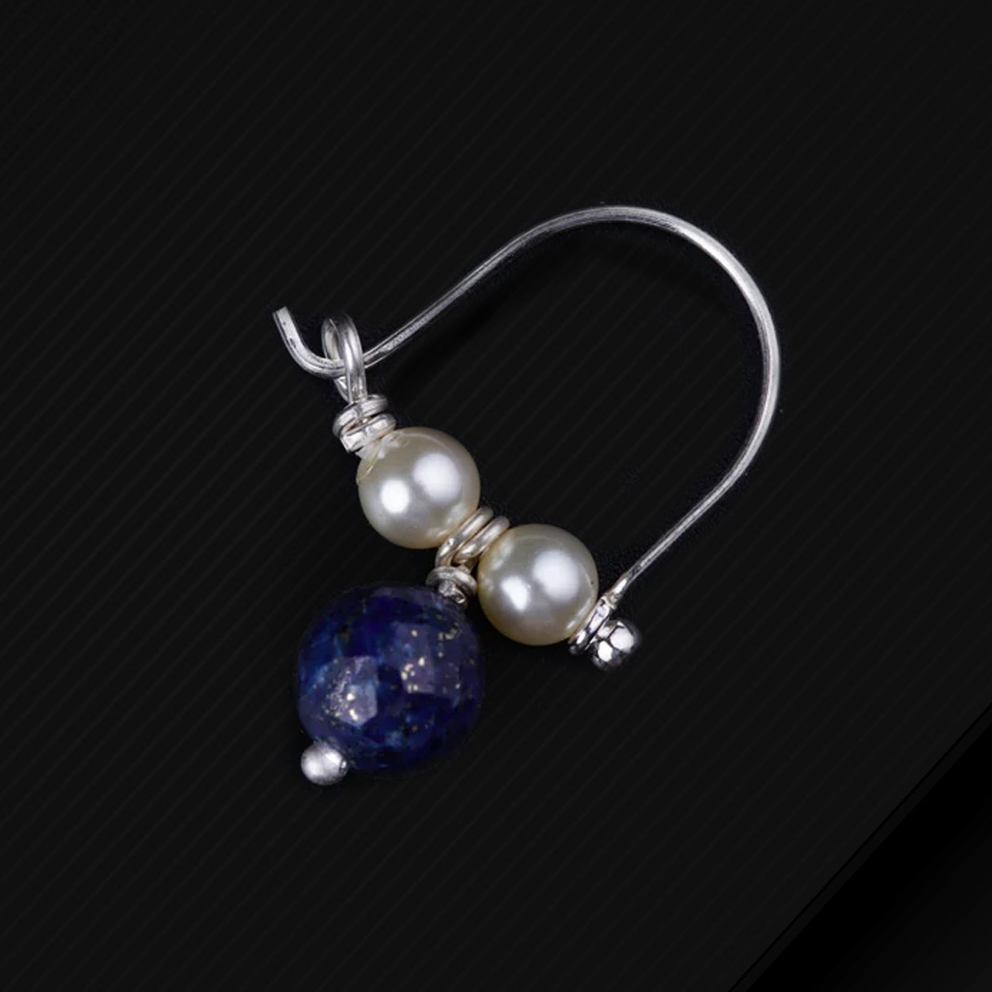 925 sterling silver handmade hoops earring, gorgeous hanging pearls drops hoops earring jewelry s921 - TRIBAL ORNAMENTS