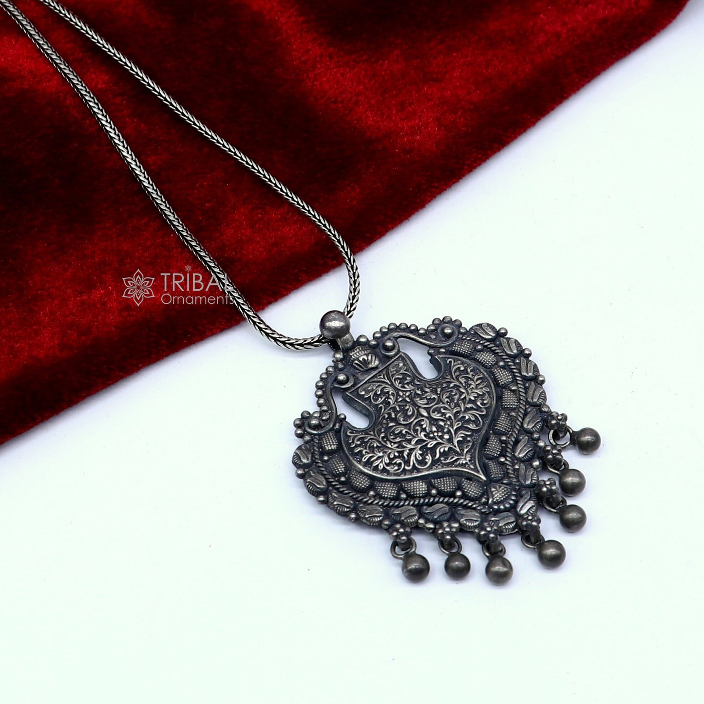 925 Sterling silver handmade gorgeous traditional cultural pendant belly dance temple jewellery bellydance rajasthan india set703