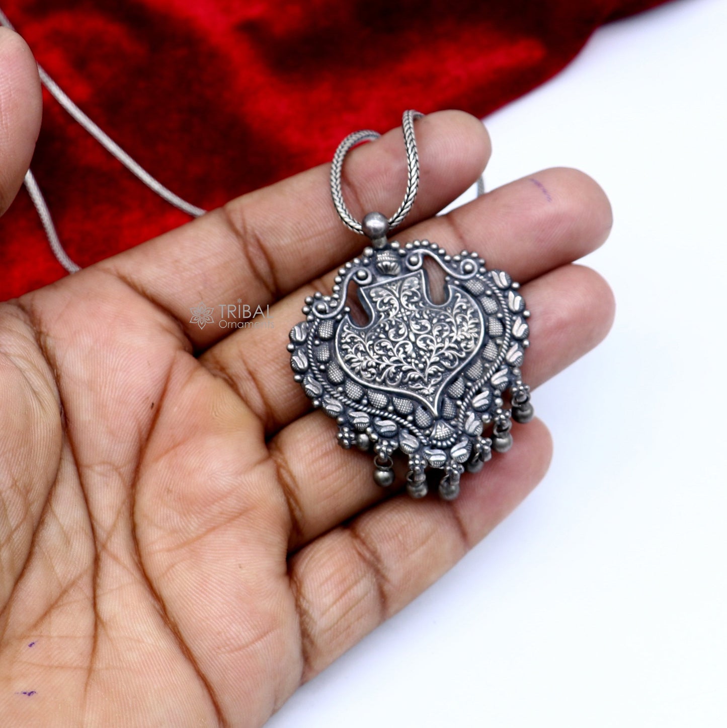 925 Sterling silver handmade gorgeous traditional cultural pendant belly dance temple jewellery bellydance rajasthan india set703