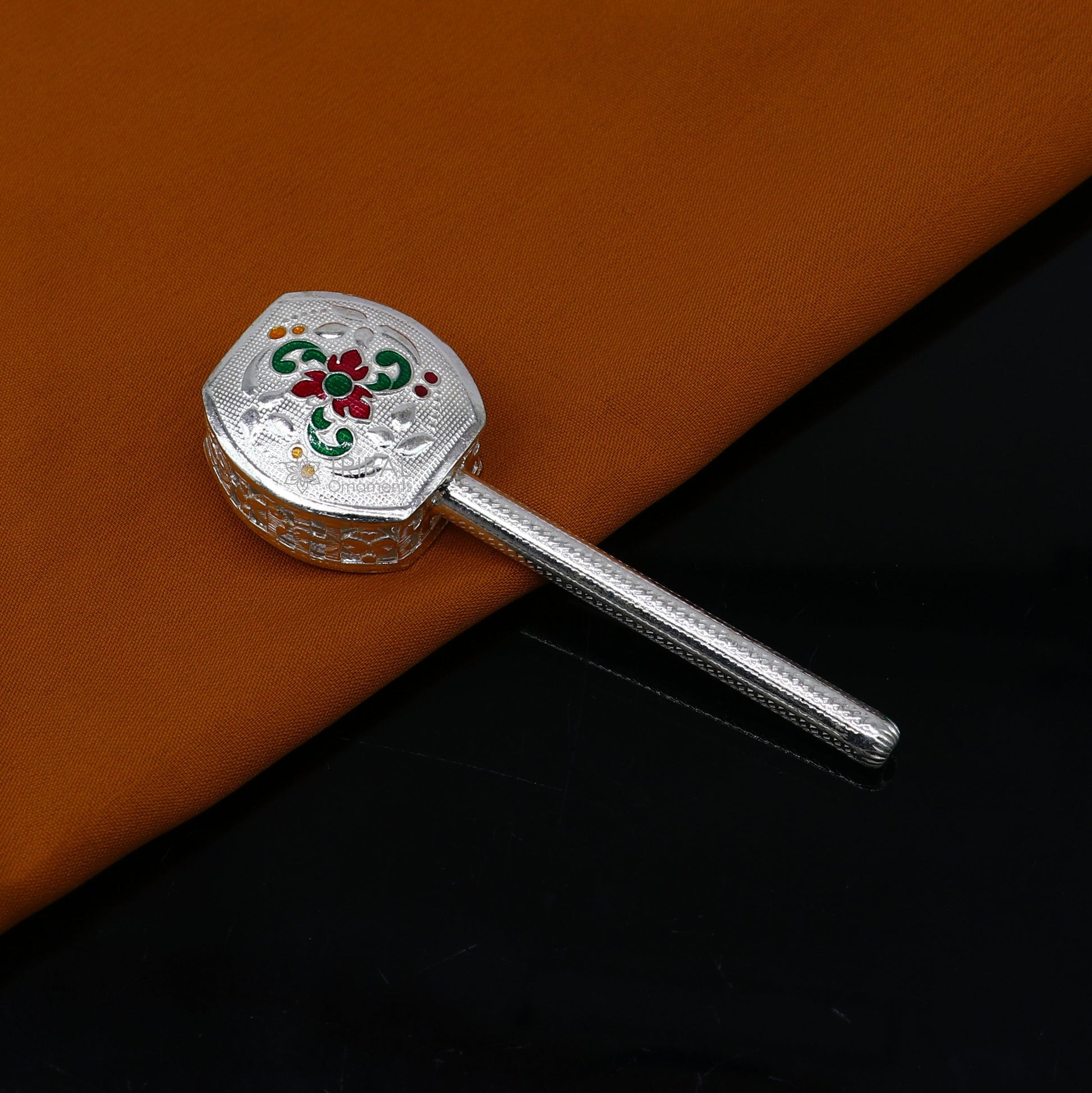 925 sterling silver handmade newborn baby Jingling bells toy, baby krishna gifting, silver jhunjhuna, silver temple article su1305 - TRIBAL ORNAMENTS