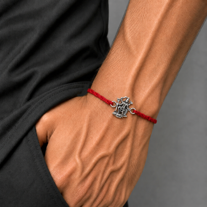 925 Sterling silver Lord kali maa with shiv ji design thread rakhi bracelet rk367