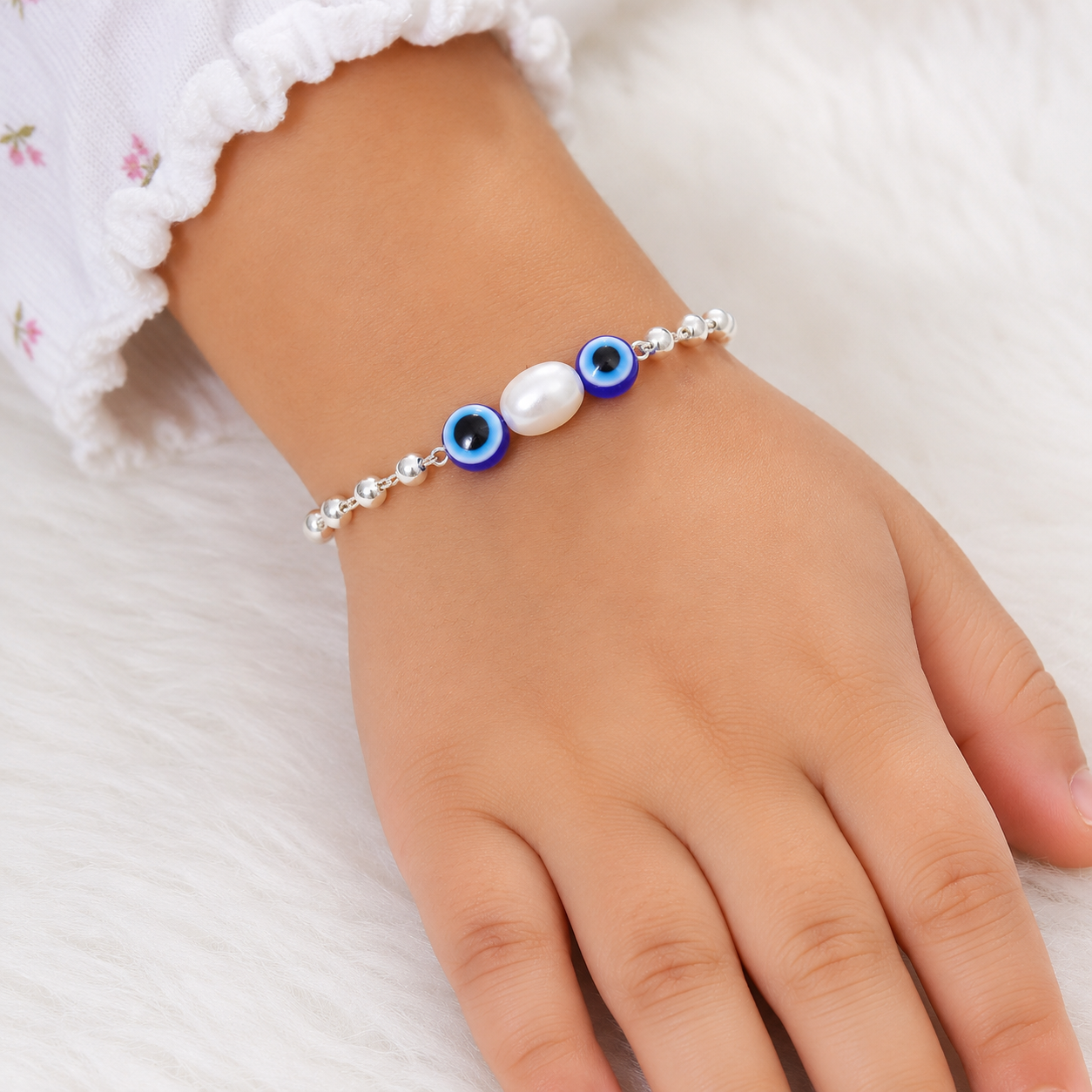 925 sterling silver handmade silver beaded evil eye bracelet unisex jewelry sbr470