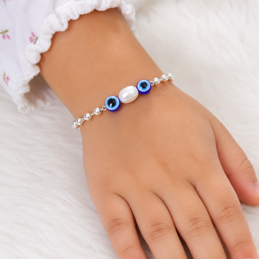 925 sterling silver handmade silver beaded evil eye bracelet unisex jewelry sbr470