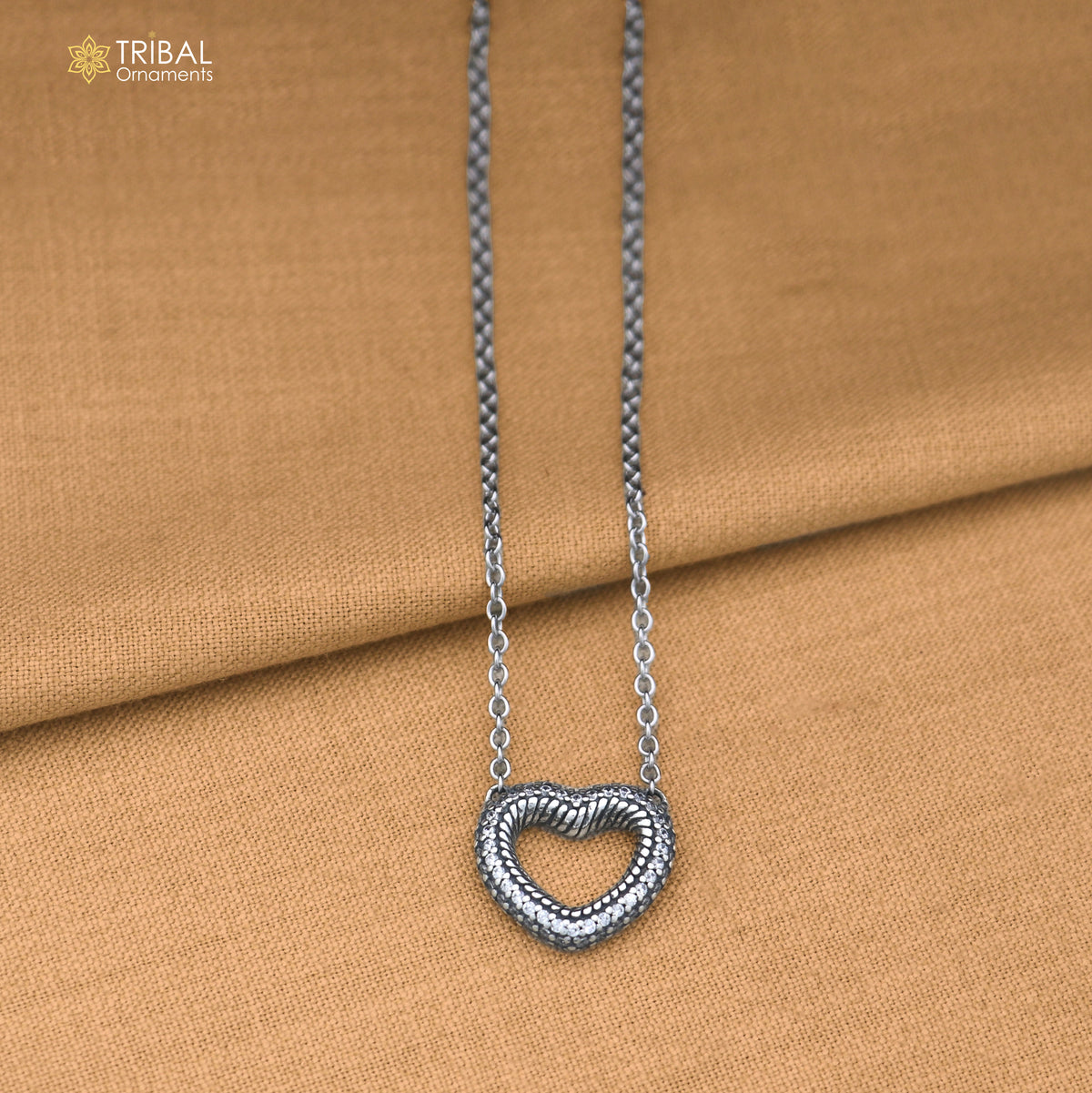 925 sterling silver zircon stone heart shape necklace ms160